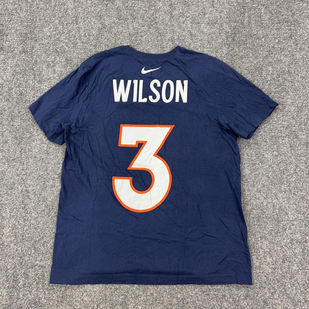 Denver Broncos Shirt Mens Medium Blue NFL Football Nike Russell Wilson 3 Tee